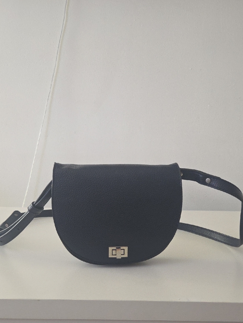 Steve Madden Navy Blue Leather Crossbody Saddle Bag